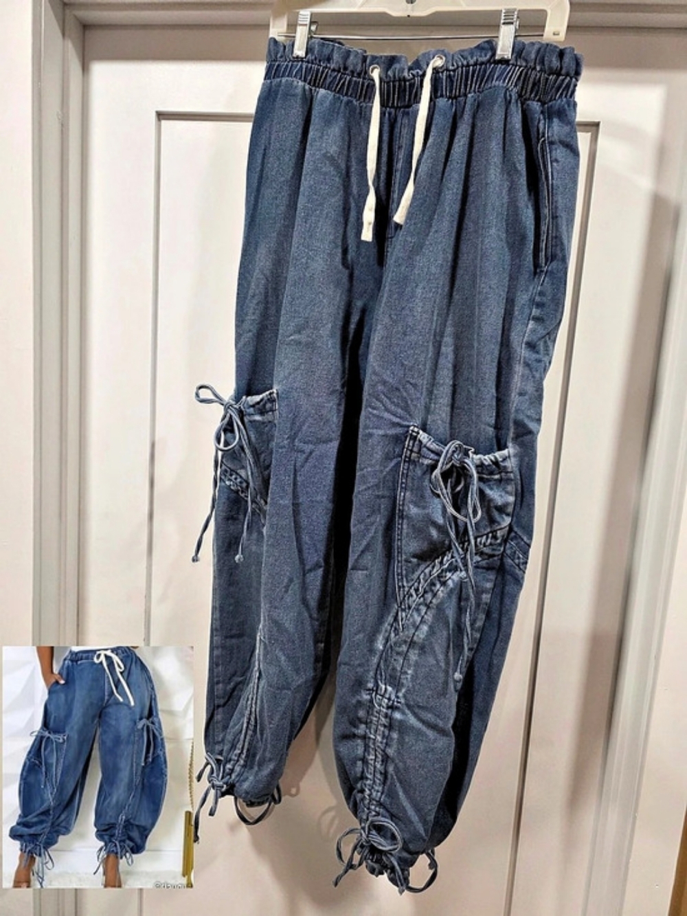 Blue Cargo Jogger Jeans